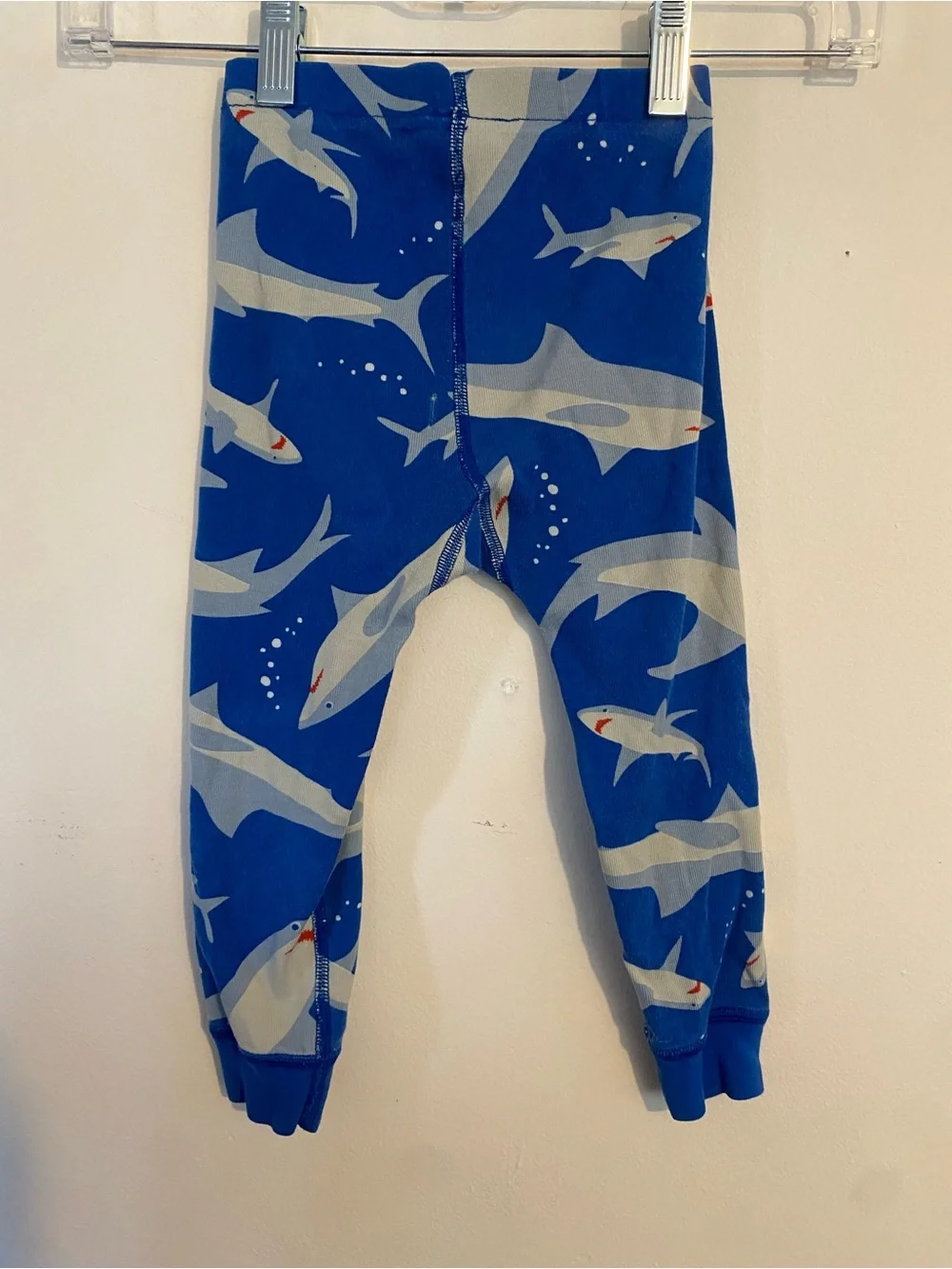 Hanna Andersson Blue Shark Print Kids Pajama Set Size 90 / 3T, shirt pants READ